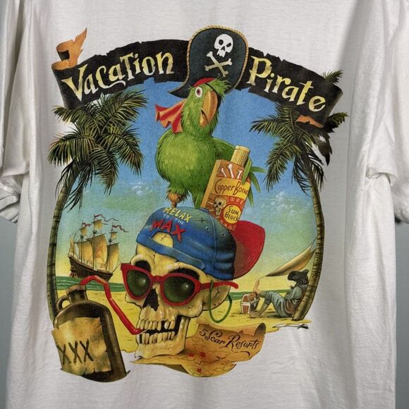 Other - Vintage Caribbean Soul T Shirt Jimmy Buffet Size L Vacation Pirate Skull